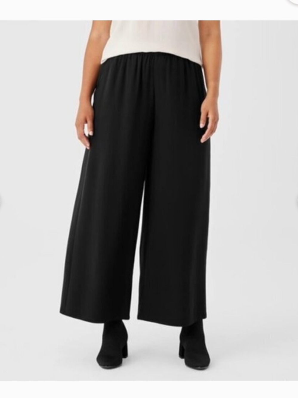 Eileen Fisher 100% Silk Wide Leg Pant